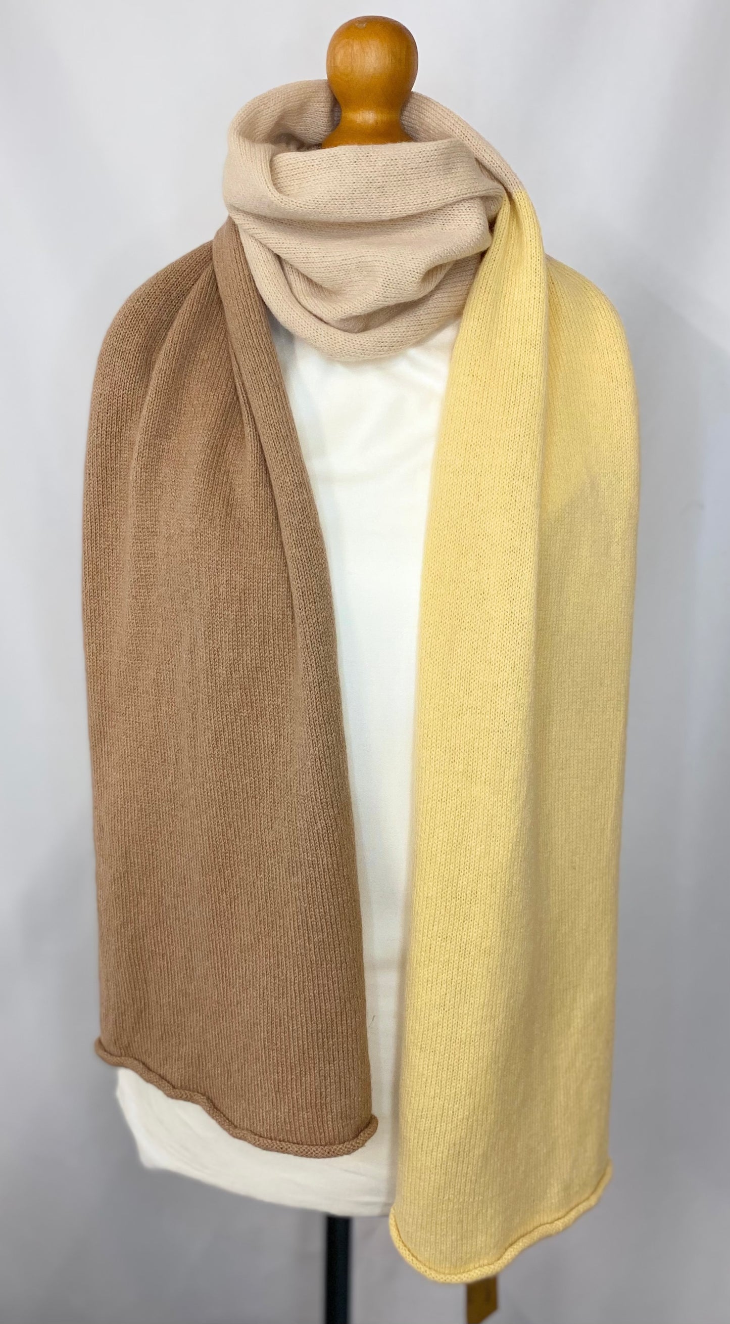 Lambswool Scarf – Yellow, Camel, and Beige