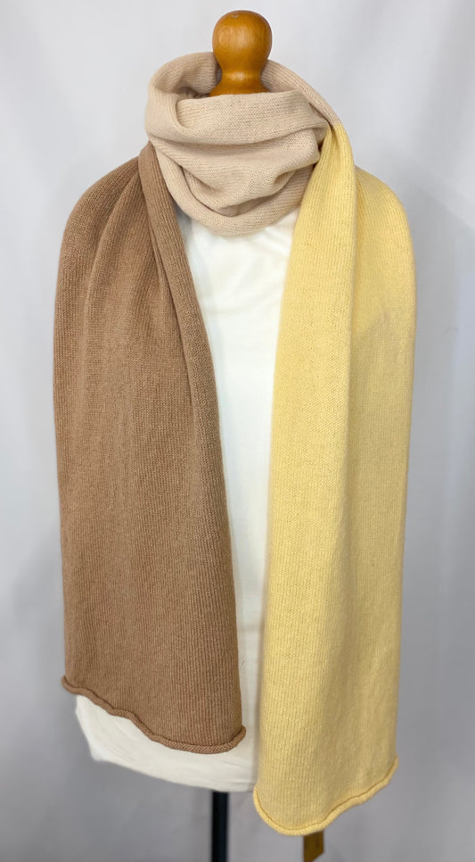 Lambswool Scarf – Yellow, Camel, and Beige