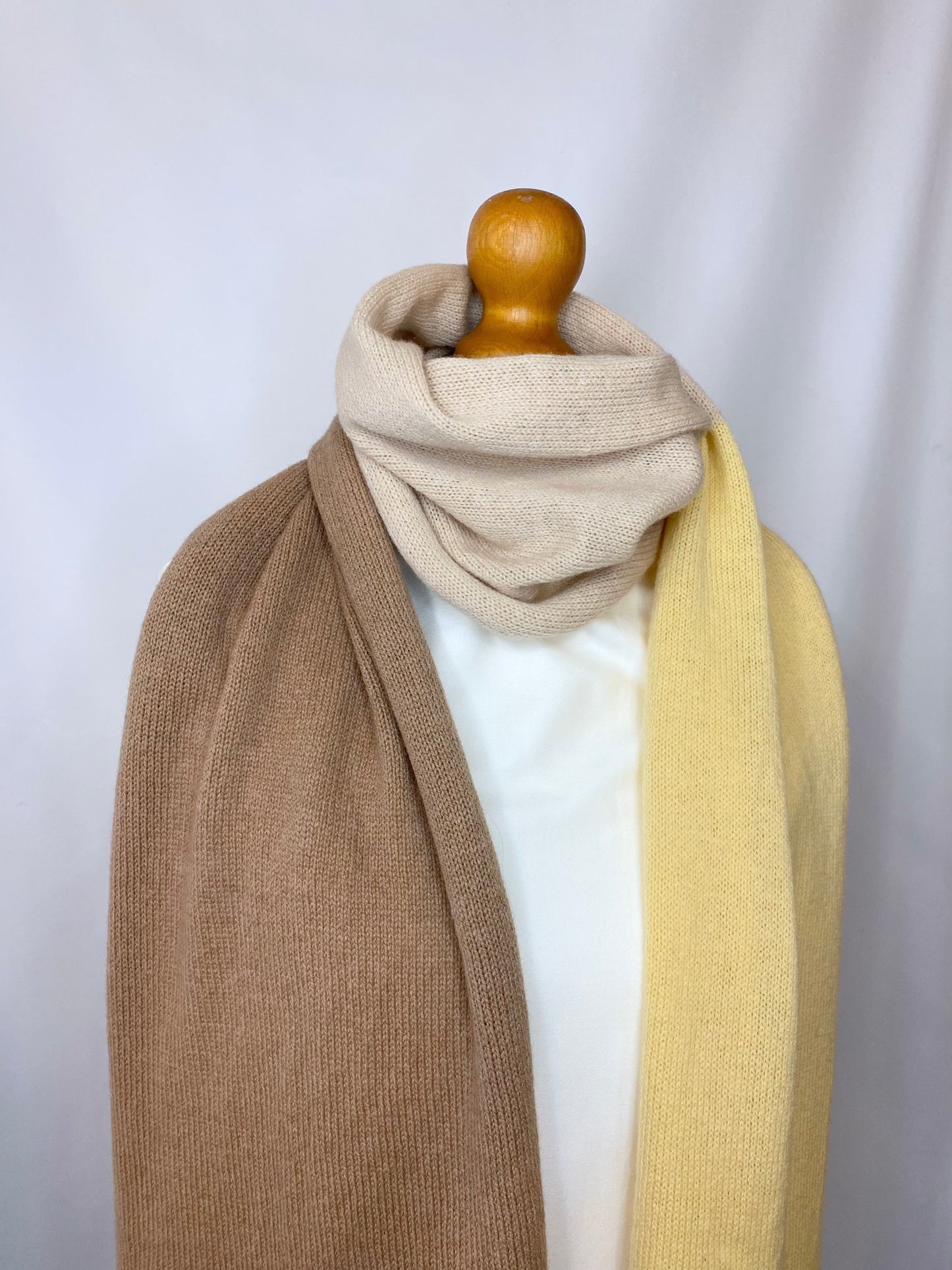 Lambswool Scarf – Yellow, Camel, and Beige