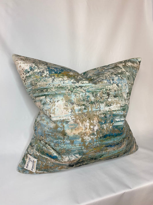 Blue Velvet Wrap-Over Cushion