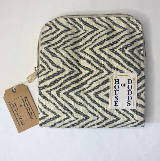 Zebra Purse with Black Floral Lining