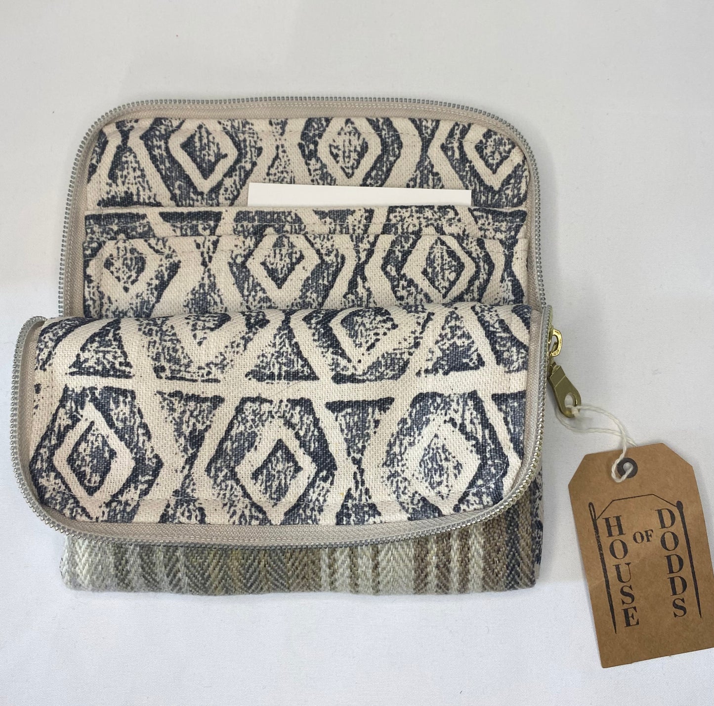 Grey striped wool Purse