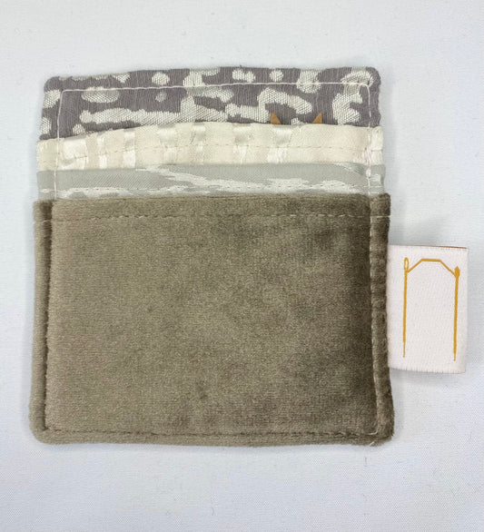 Grey Velvet- Card Holder