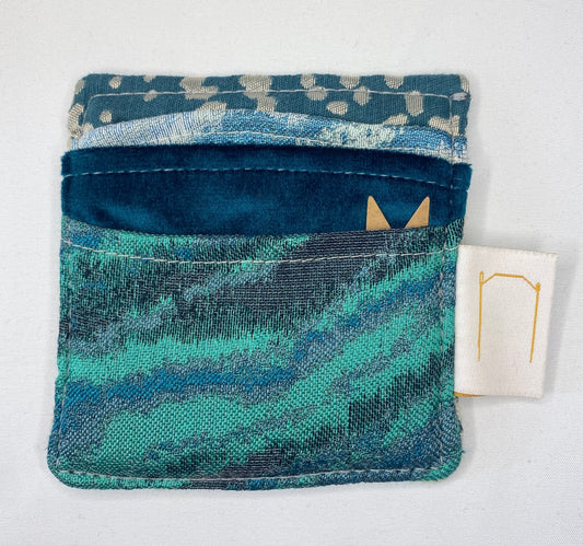 Turquoise textured- Card Holder