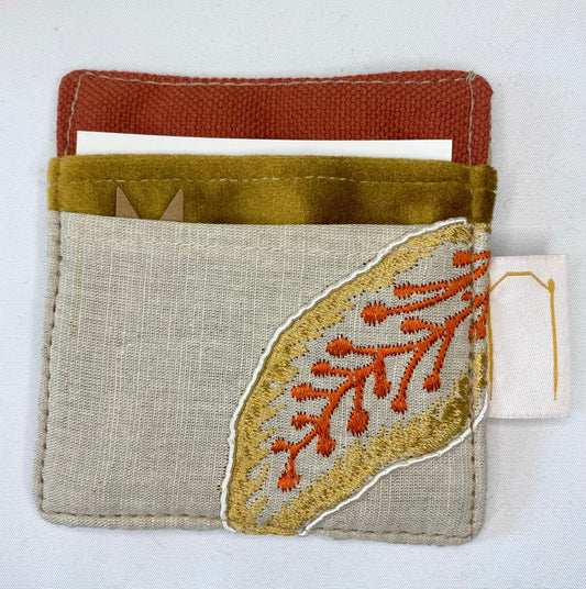 Gold Embroidered- Card Holder
