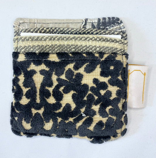 Black Velvet and Embroidered  - Card Holder