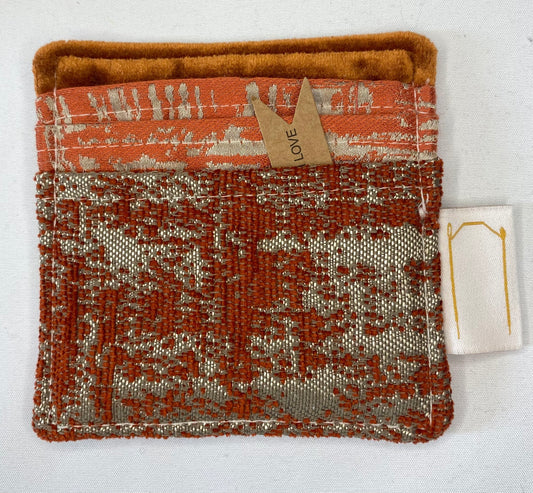 Orange Velvet and gold   - Card Holder