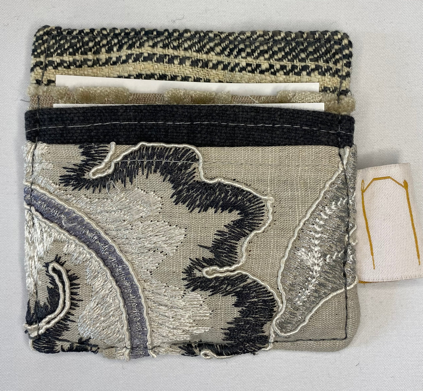 Black and Silver Embroidered  - Card Holder