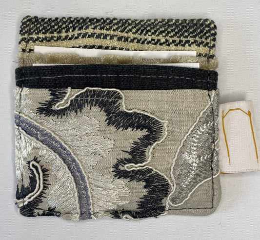 Black and Silver Embroidered  - Card Holder
