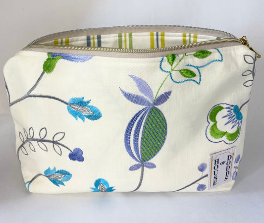 Embroidered Flower Cosmetic bag