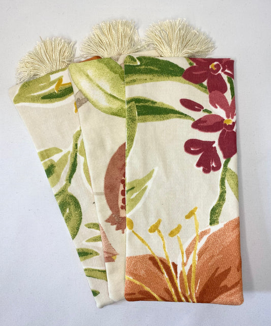 Summer Floral - Handmade Fabric Bookmark