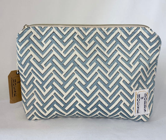 Light Blue Geometric Cosmetic bag