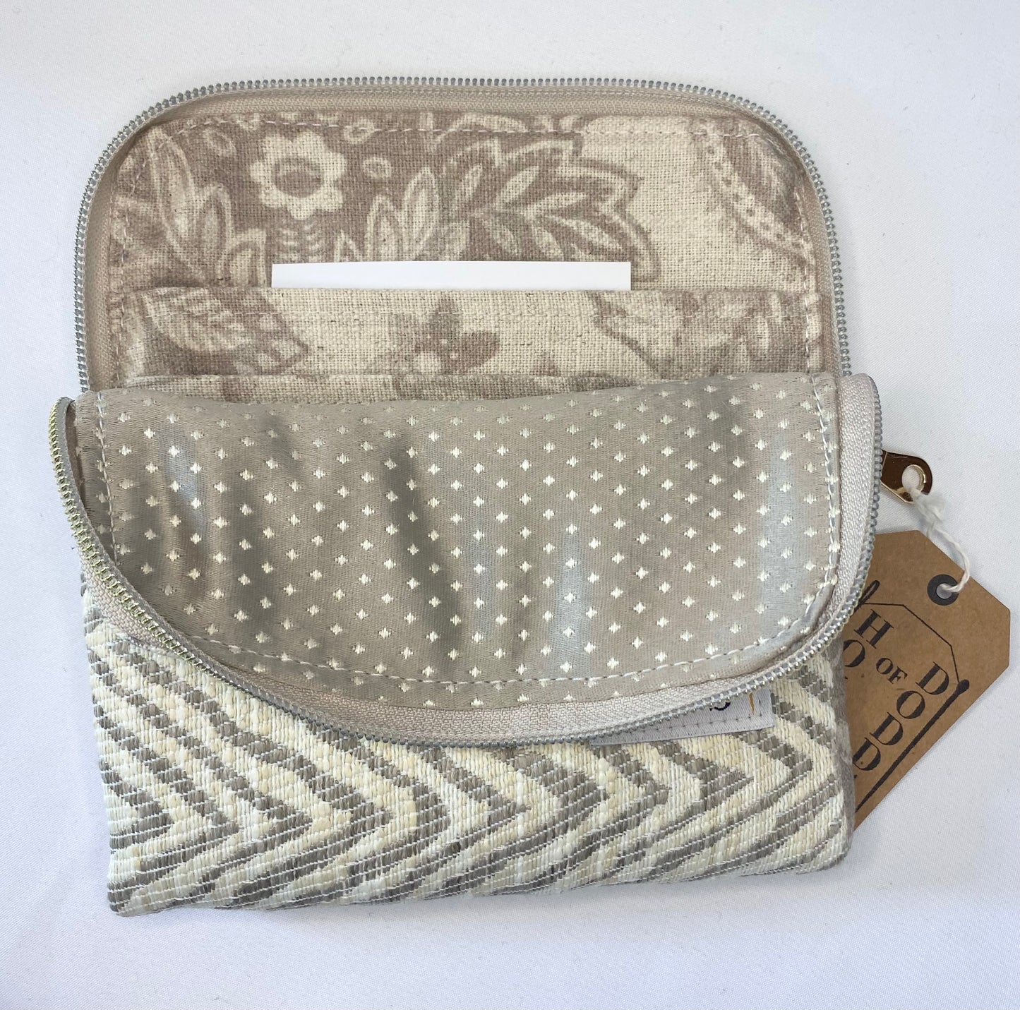 Grey Zebra Purse with sliver Lining