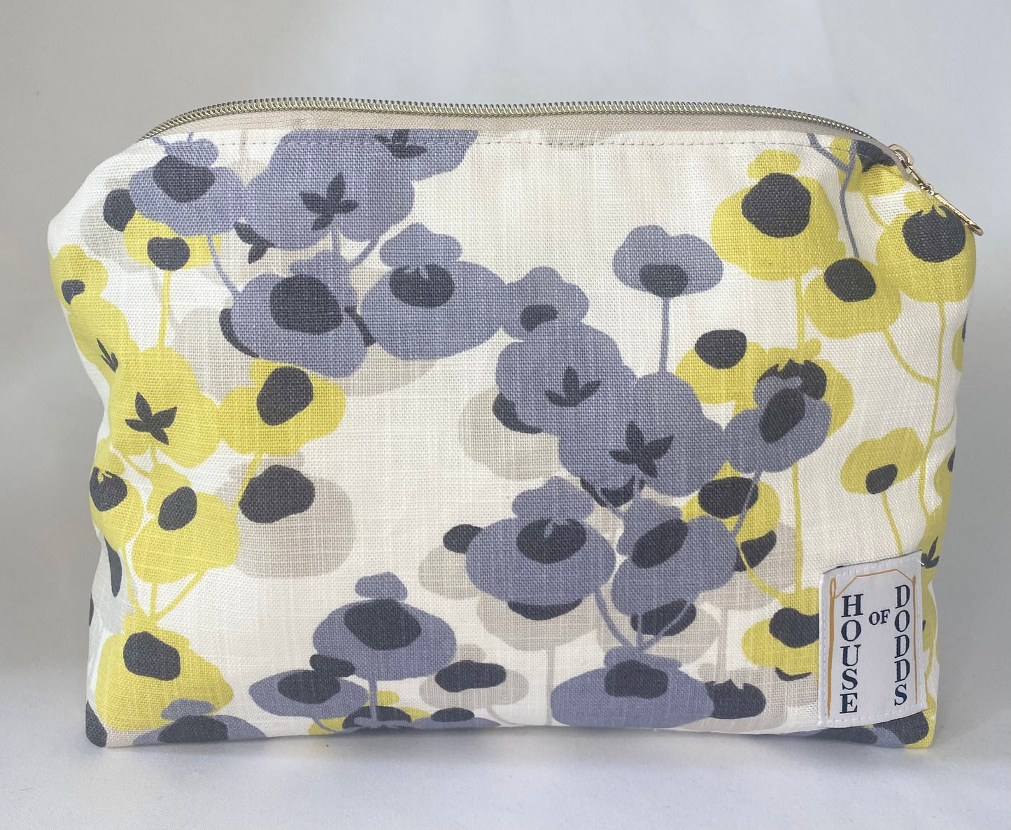 Purple and Yellow poppy Cosmetic bag