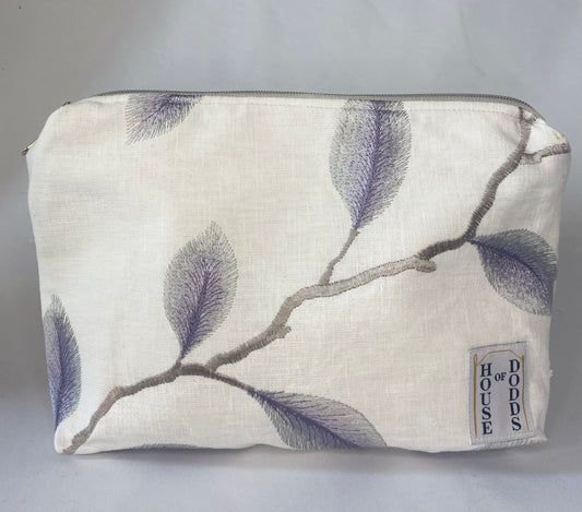 Purple embroidered Cosmetic bag