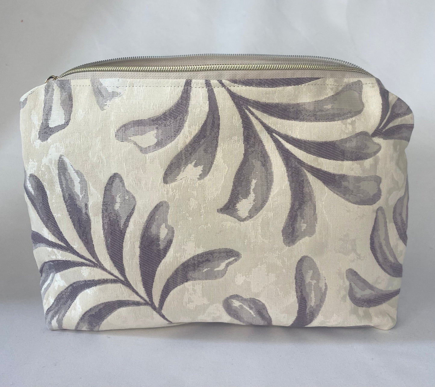 Purple embroidered Cosmetic bag