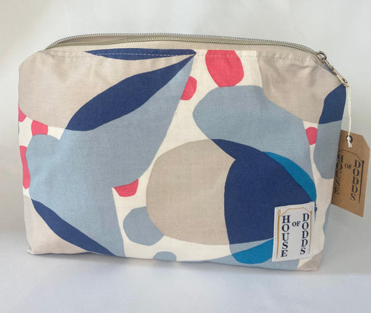 Abstract floral light blue Cosmetic bag