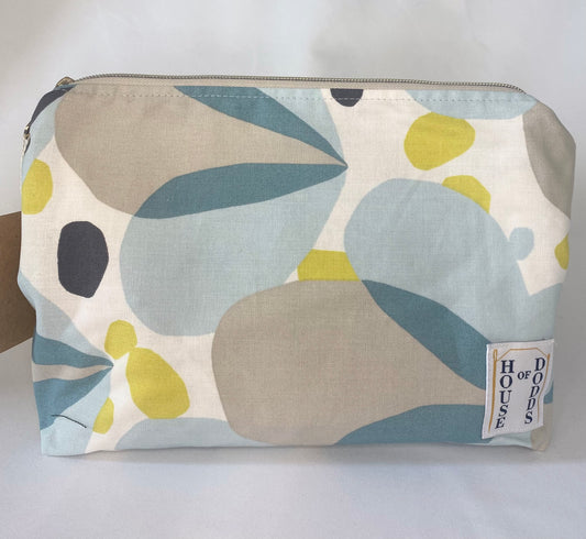 Abstract floral Yellow Cosmetic bag