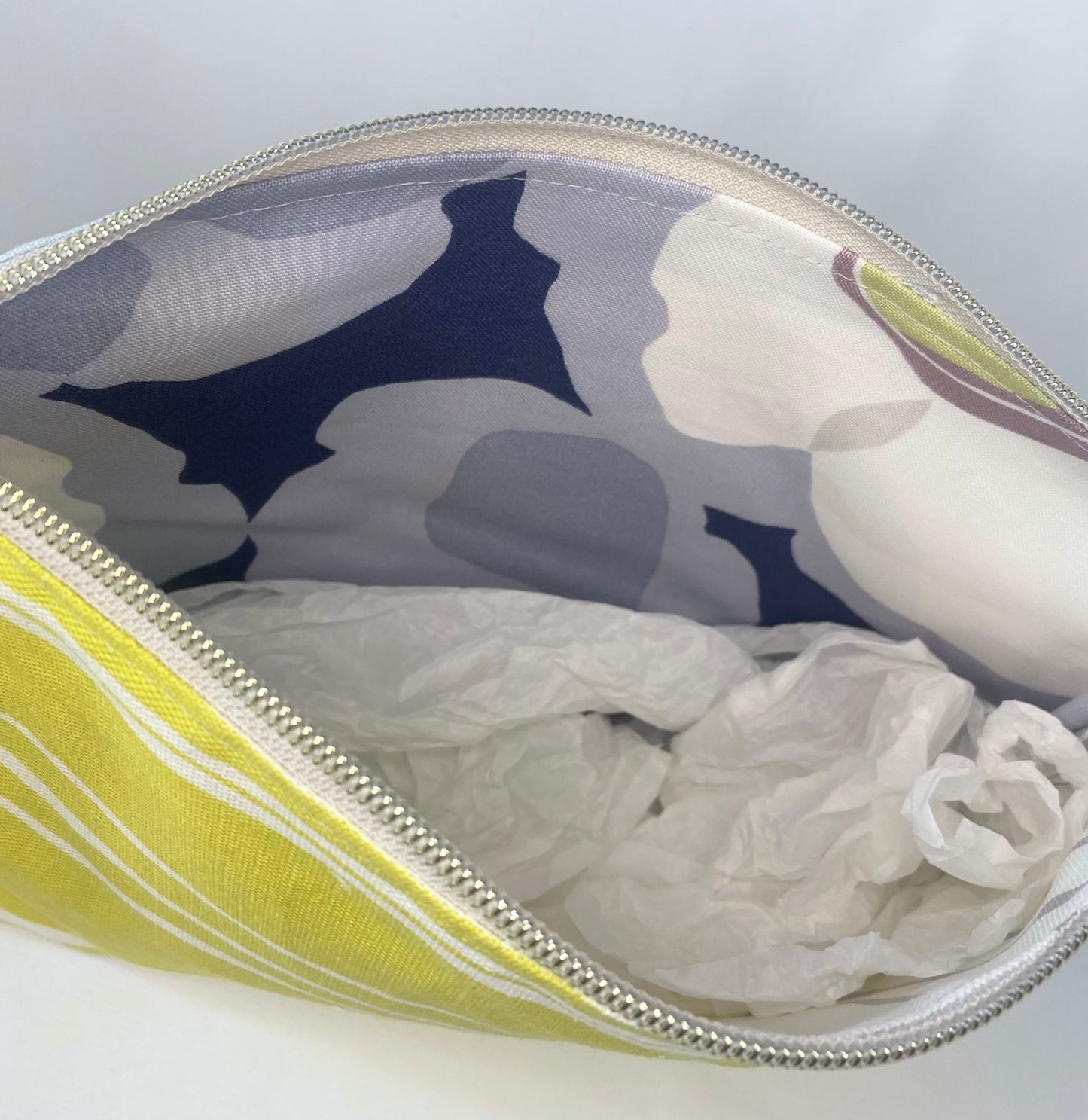 Abstract floral Yellow Cosmetic bag