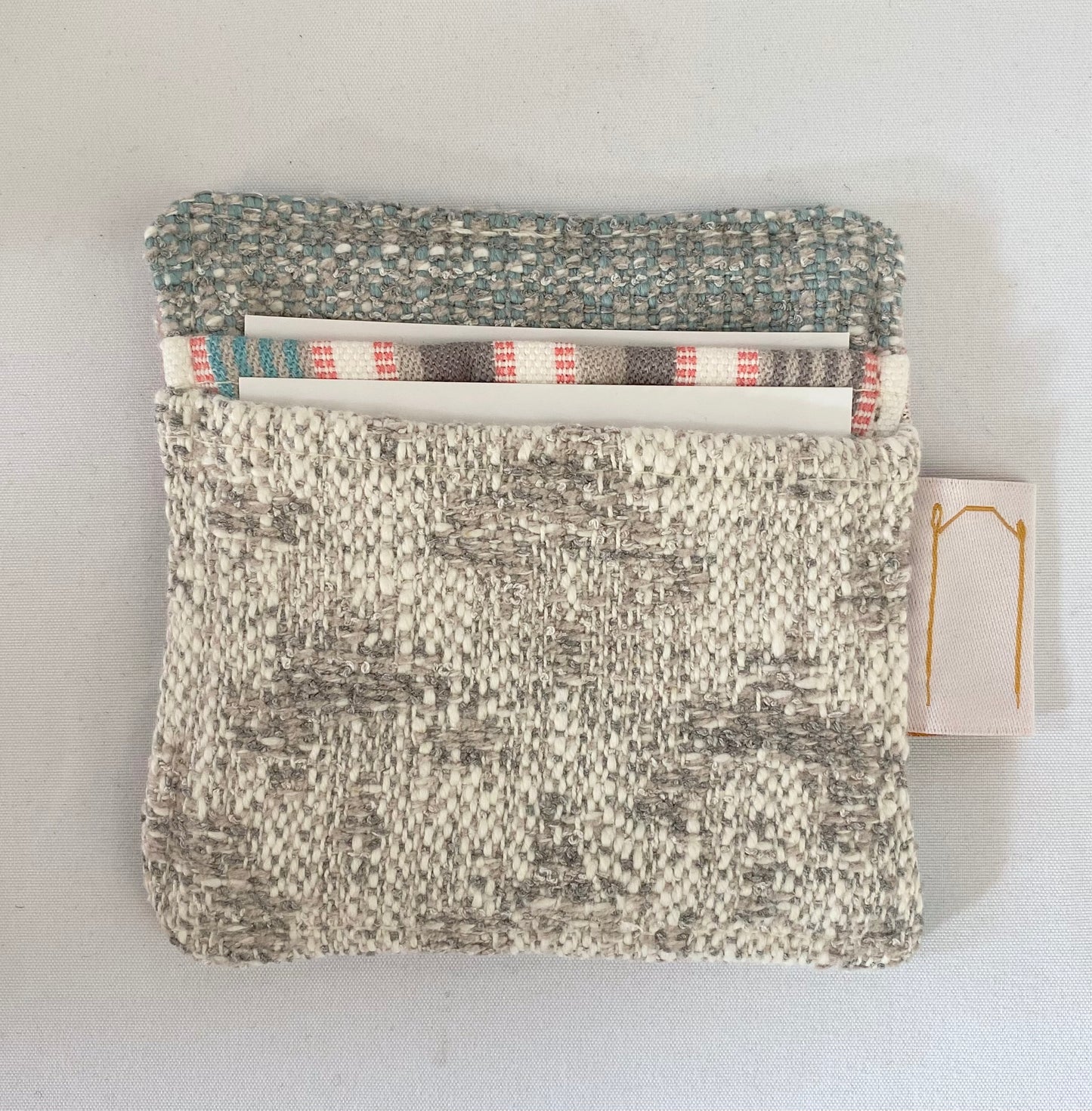 Grey and Orange Velvet - Card Holder