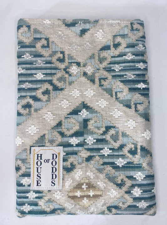 Blue and Silver Embroidered Book Bag