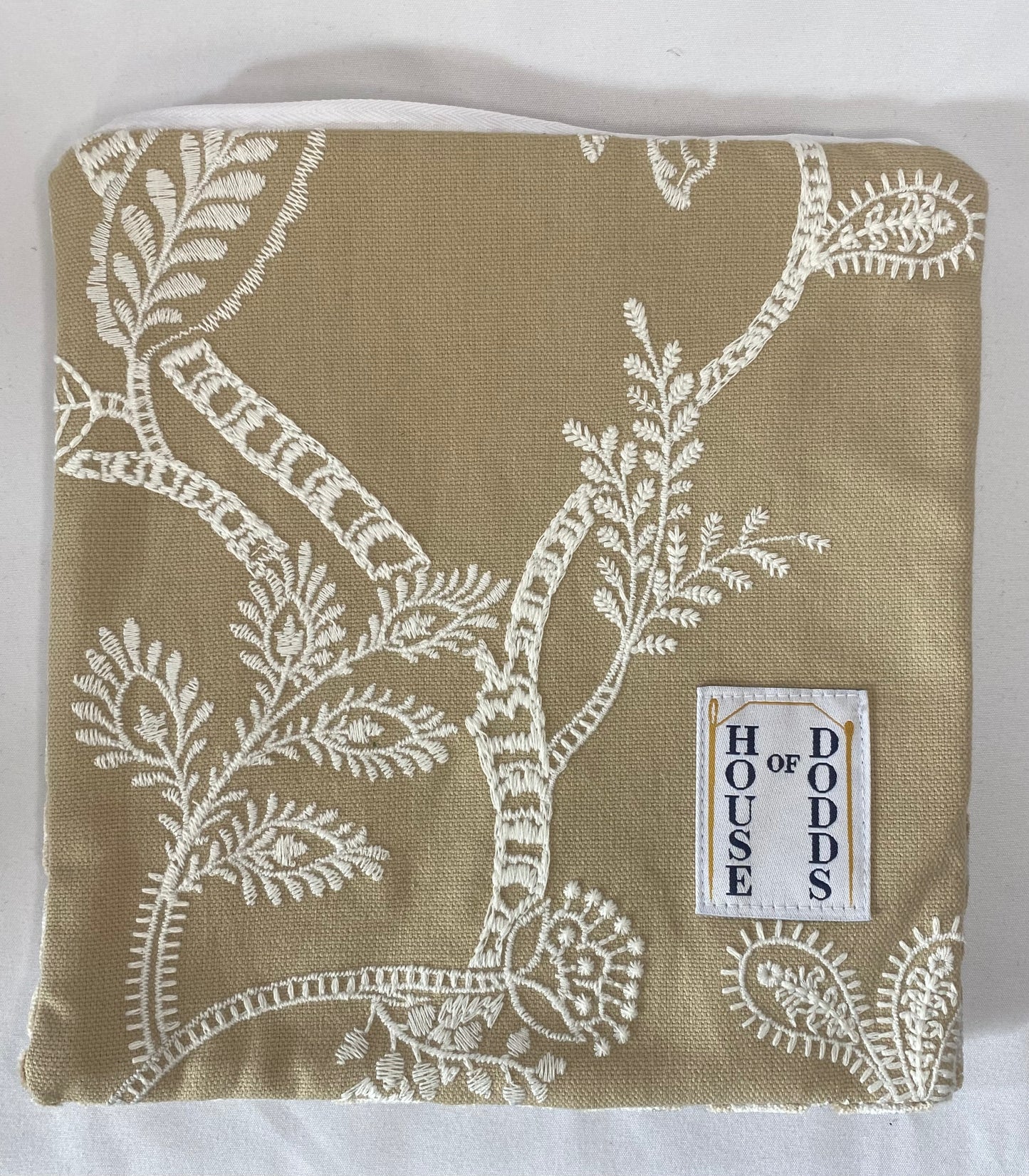 Camel Velvet and embroidered Travel Pouch