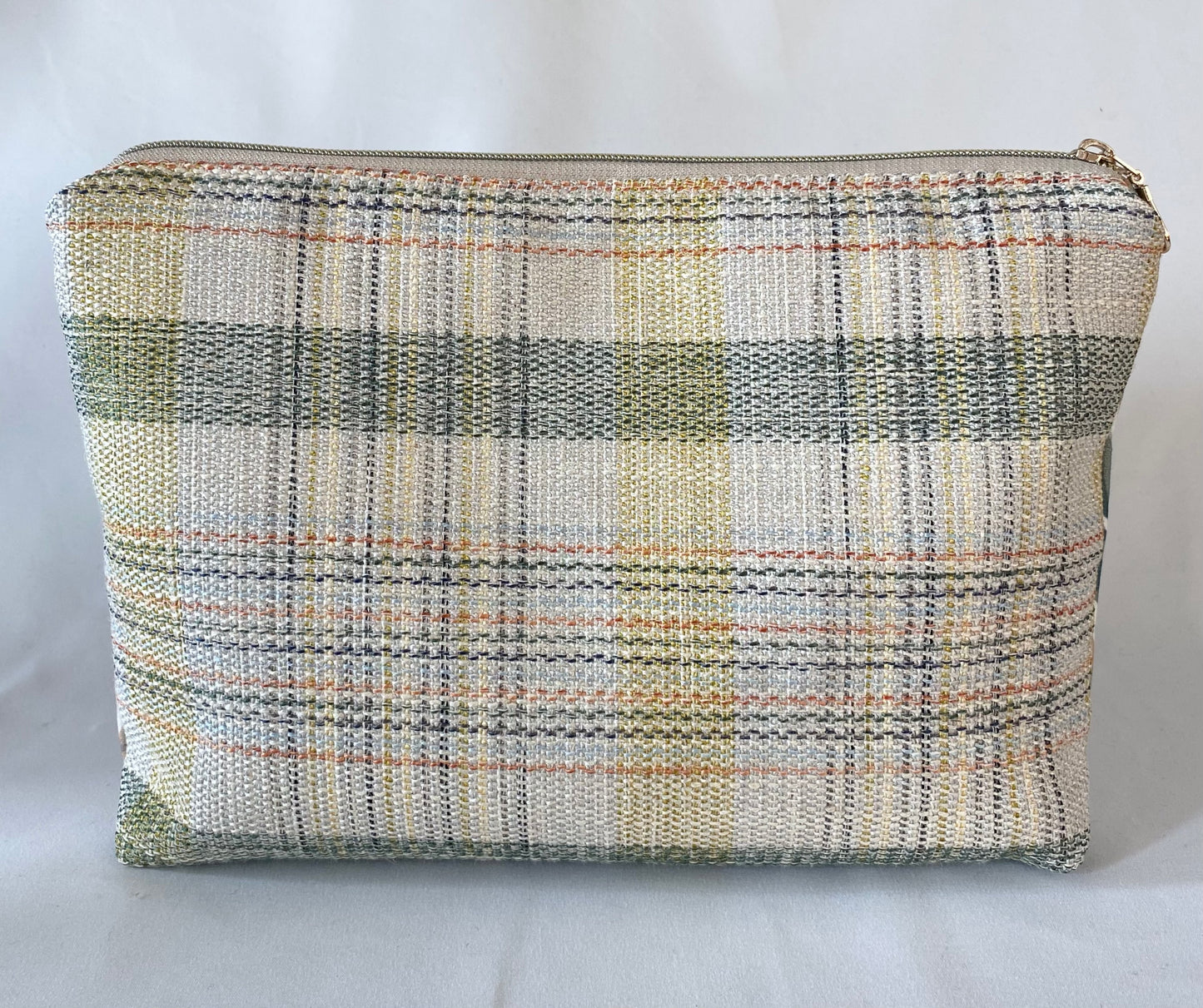 Mint Floral Cosmetic bag with water resistant lining