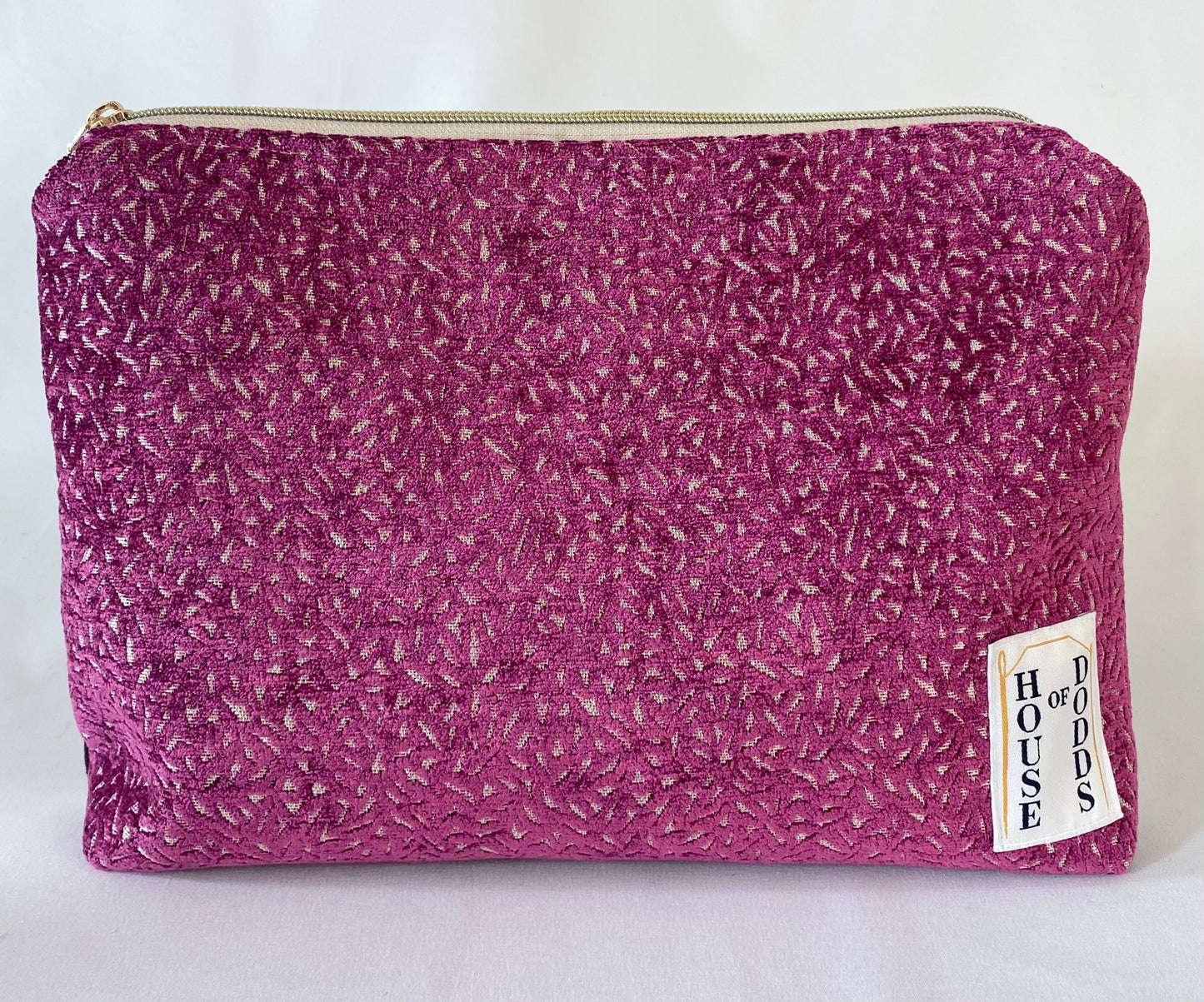Pink Velvet Cosmetic bag with water resistant lining