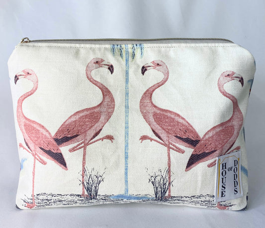 Flamingo Cosmetic bag with water resistant lining