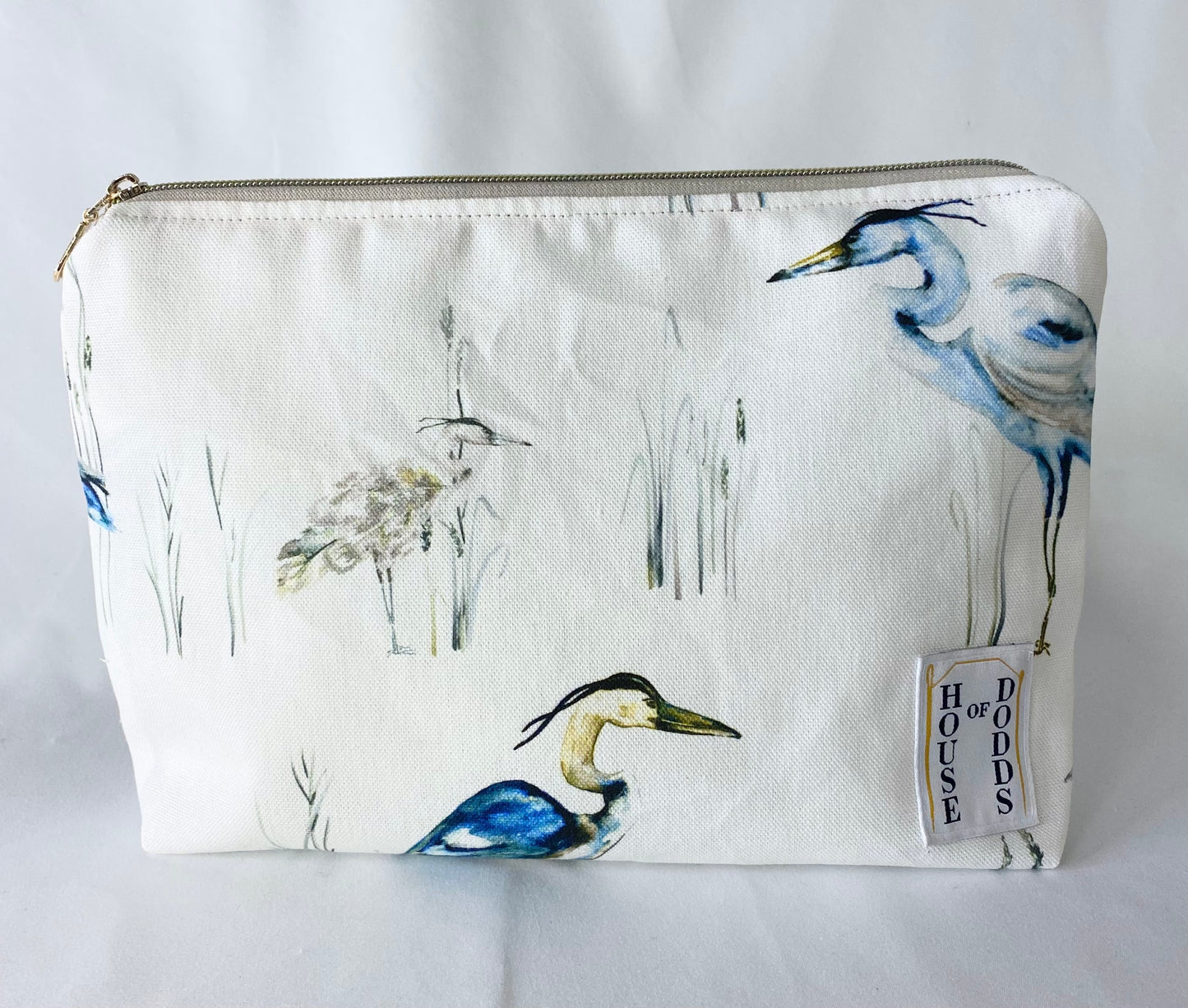 Blue Heron Cosmetic bag with water resistant lining