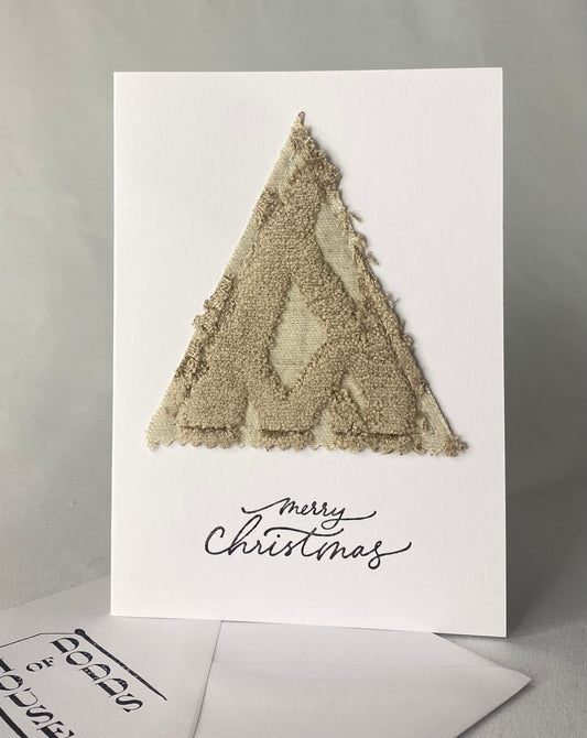 Beige Velvet Christmas Tree Card!