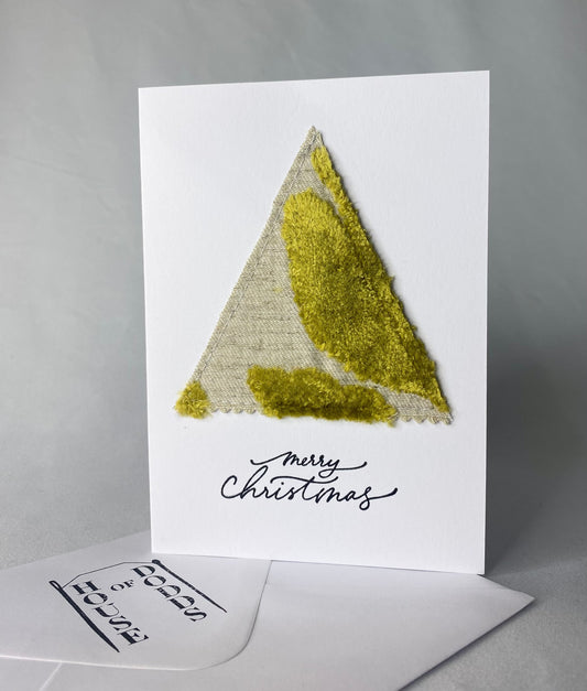 Green Patterned Velvet Christmas Tree Card!