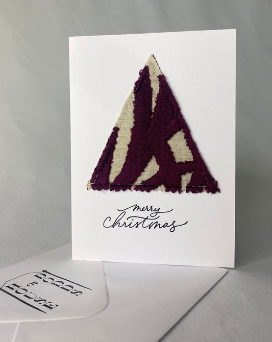 Purple Patterned Velvet Christmas Tree Card!