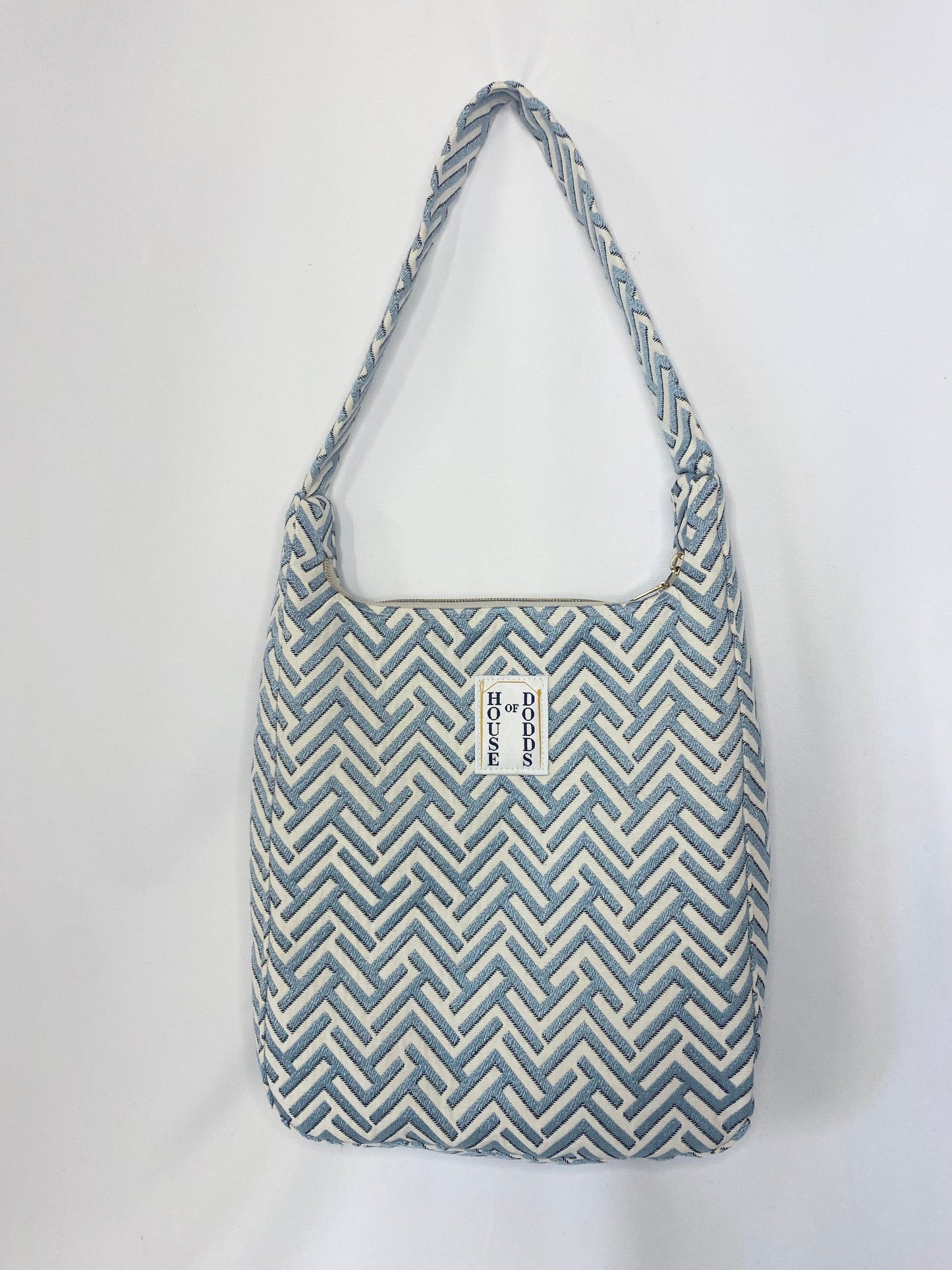 Blue Geometric Large Hand Bag
