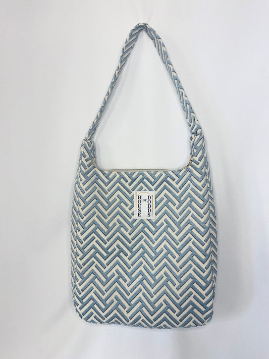 Blue Geometric Large Hand Bag