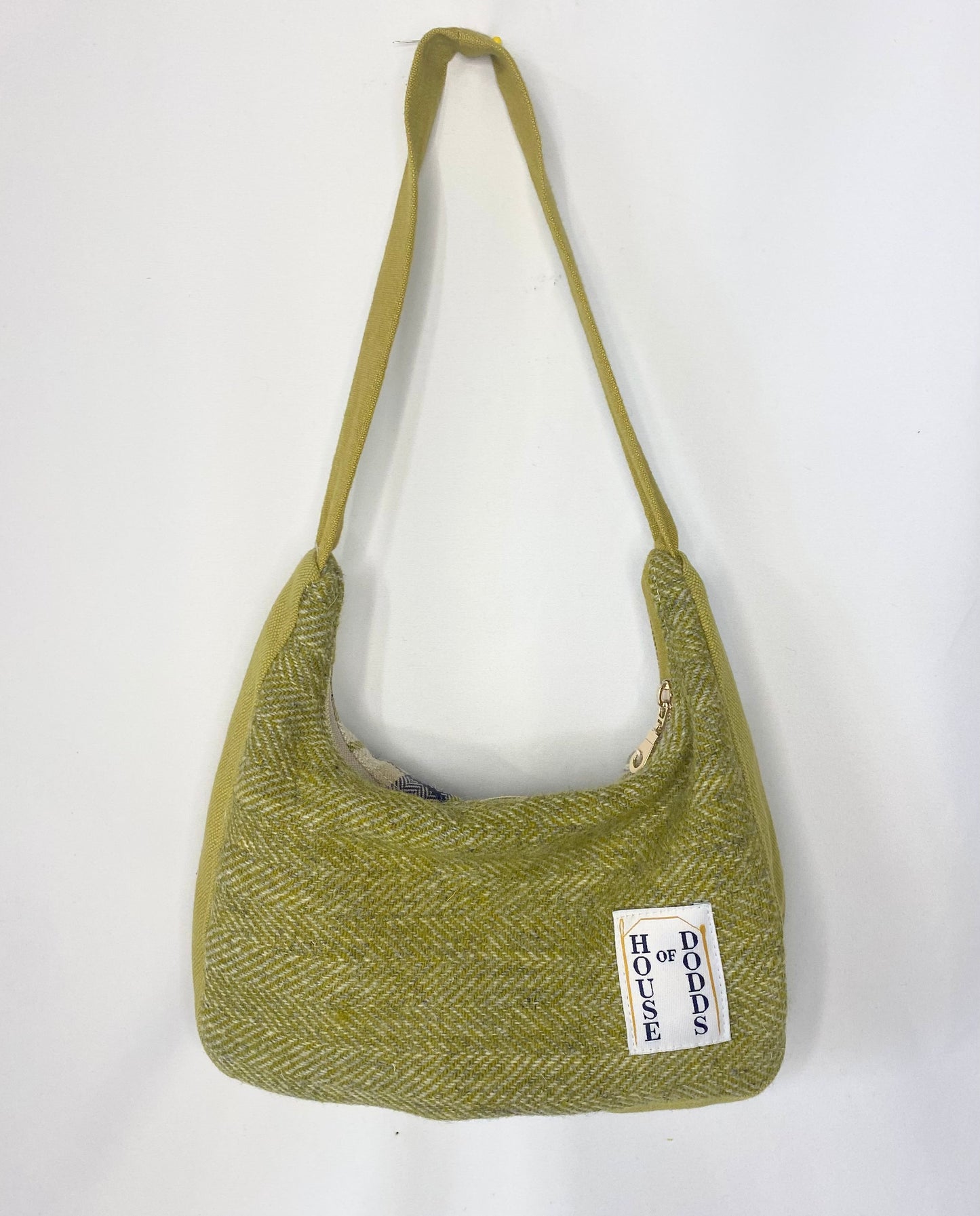 Green Wool and Purple Tartan Hand Bag