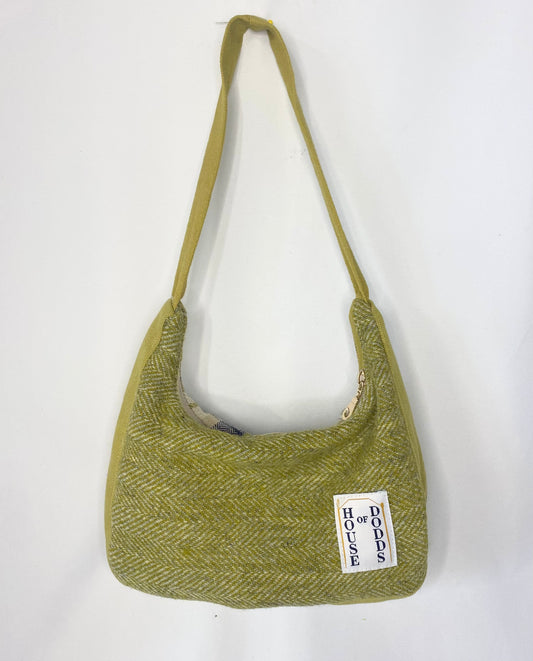 Green Wool and Purple Tartan Hand Bag