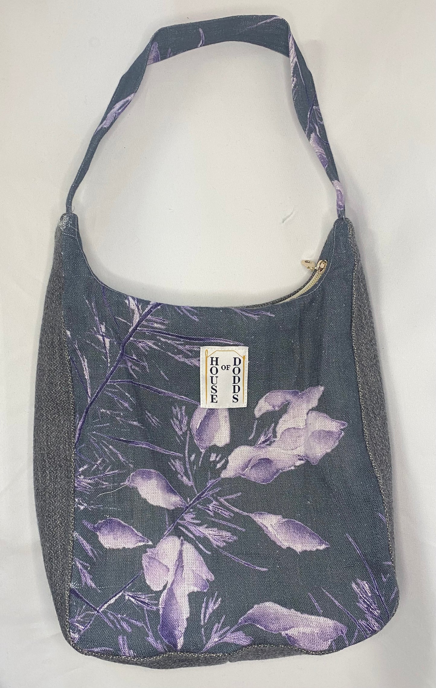 Charcoal and Lilac Woven Hand Bag Large