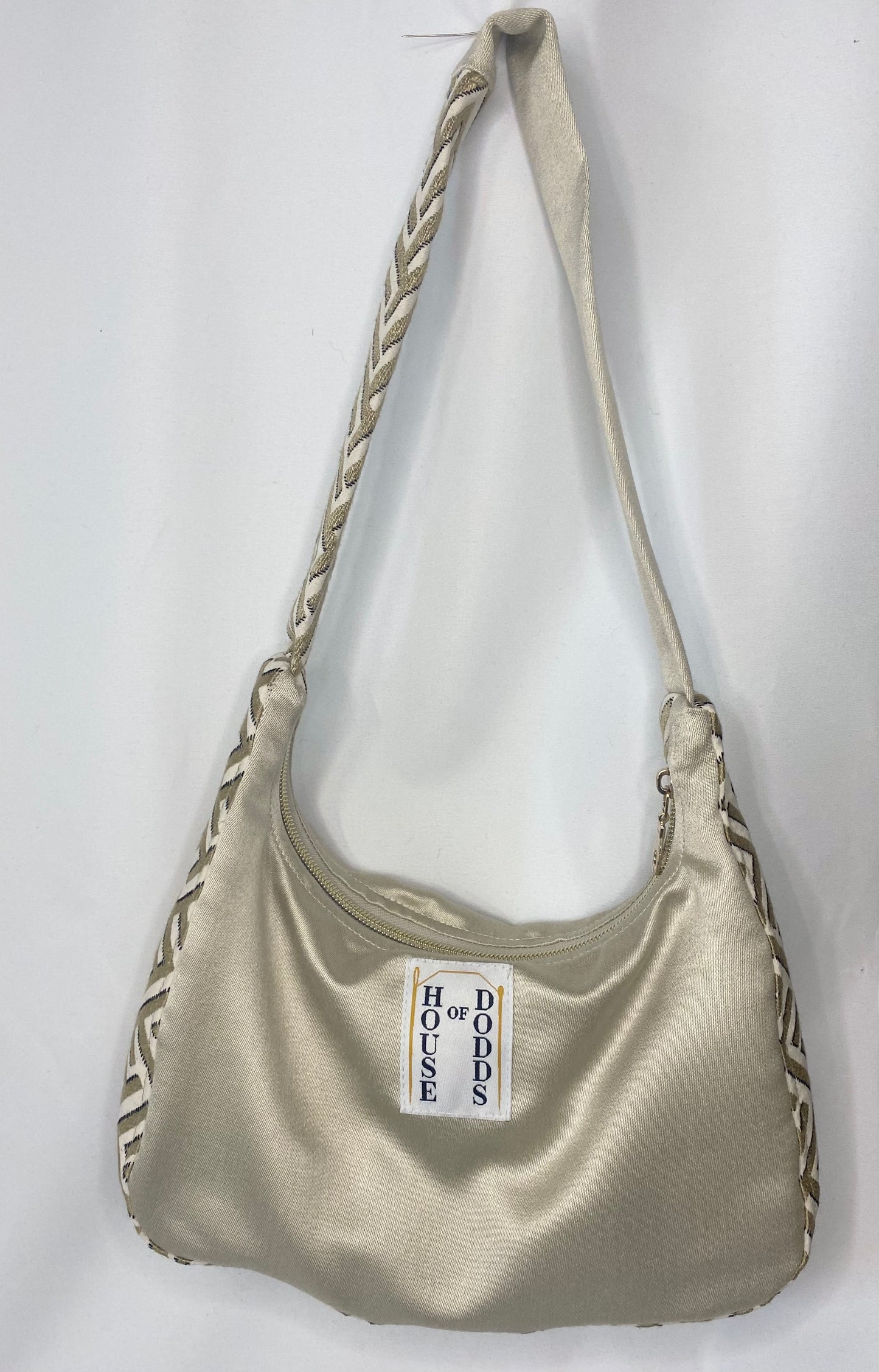 Gold Geometric with silk Hand Bag