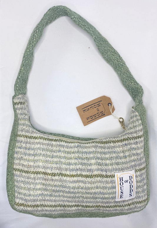 Woollen Stripe with Green back Hand bag