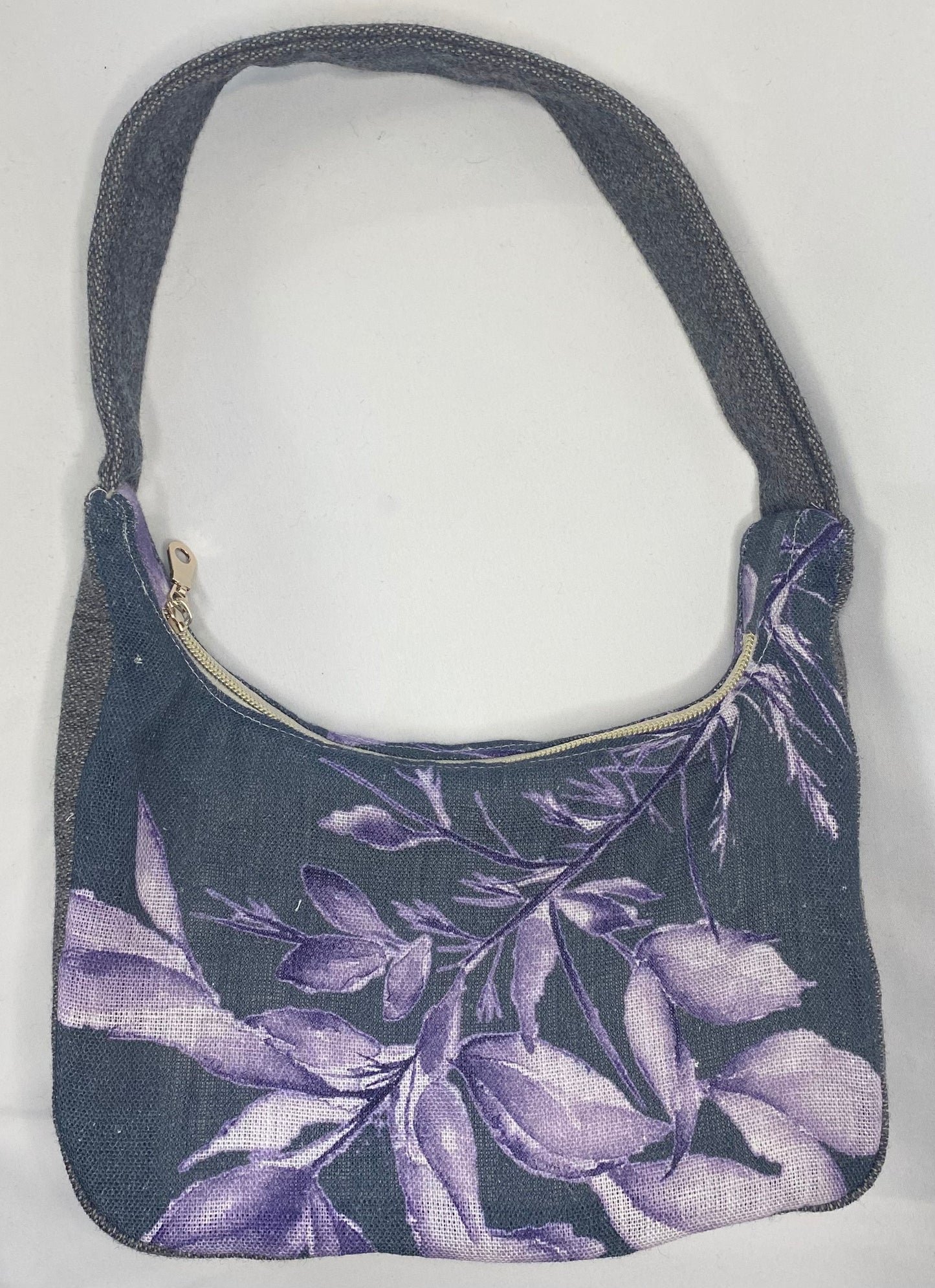 Charcoal and Lilac Woven Hand Bag