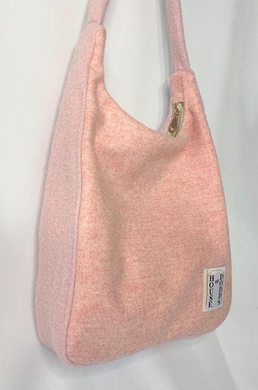 Pink Woollen Large Hand Bag