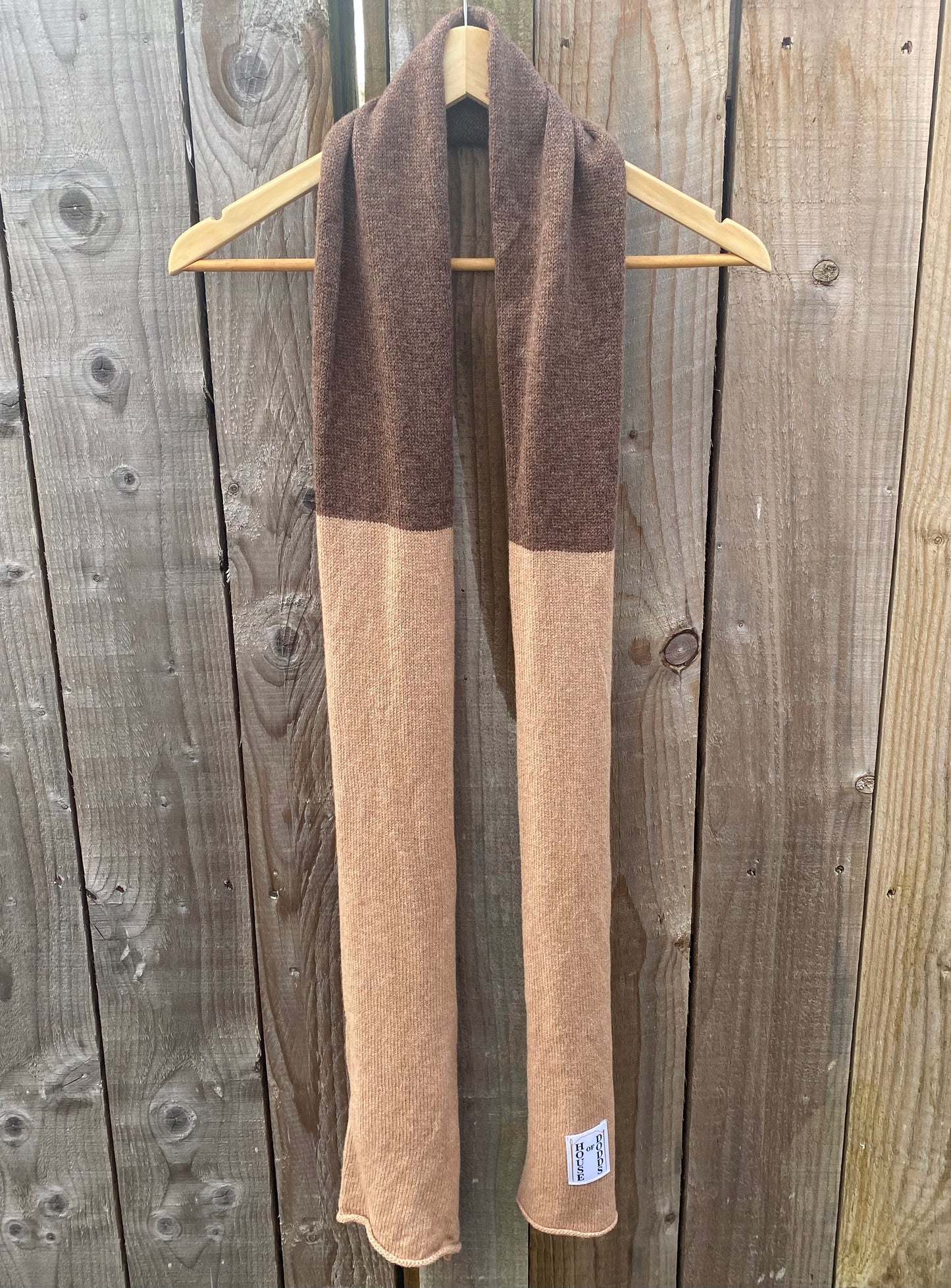 Brown Block Scarf 100% Lambswool