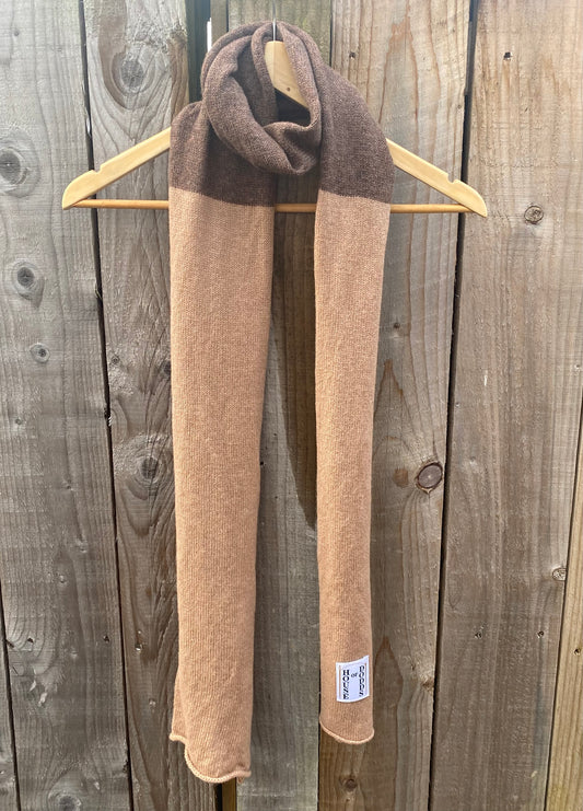 Brown Block Scarf 100% Lambswool