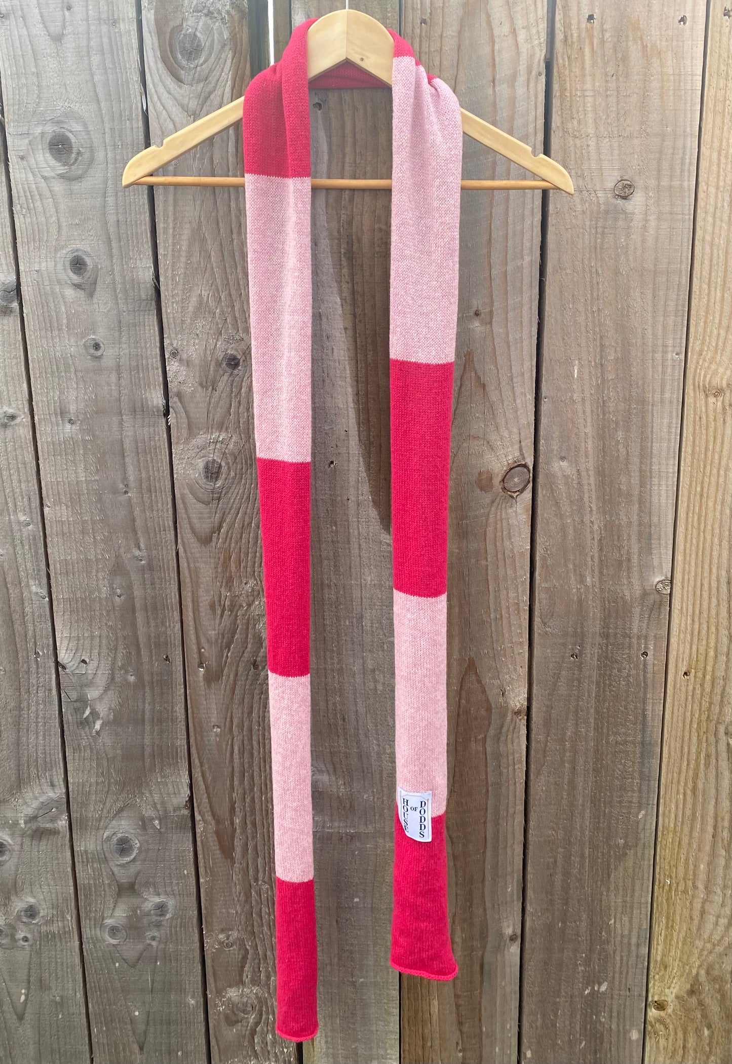 Block Striped Pink on Pink Scarf 100% Lambswool