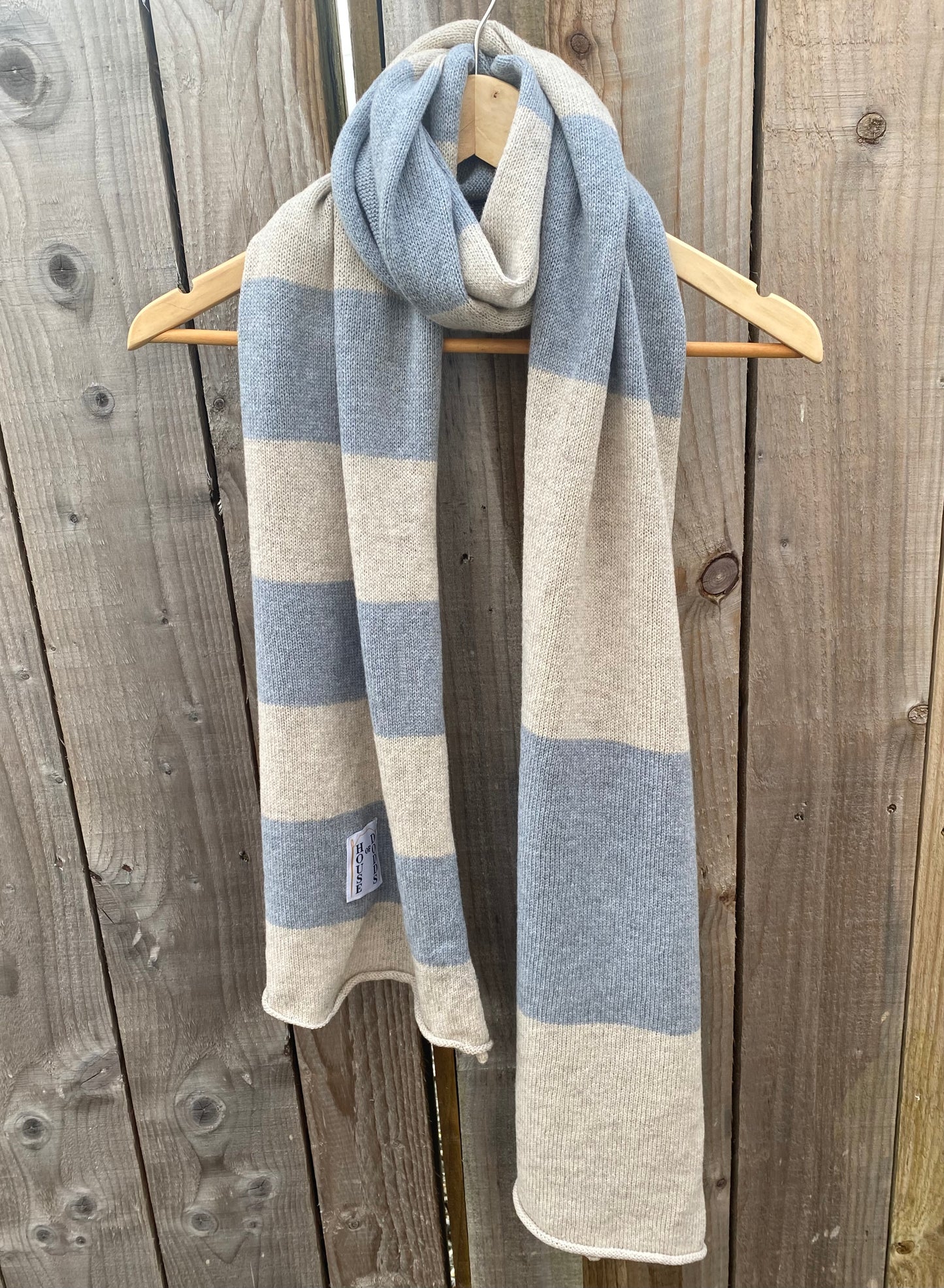 Increasing Stripes Grey on Grey Scarf 100% Lambswool