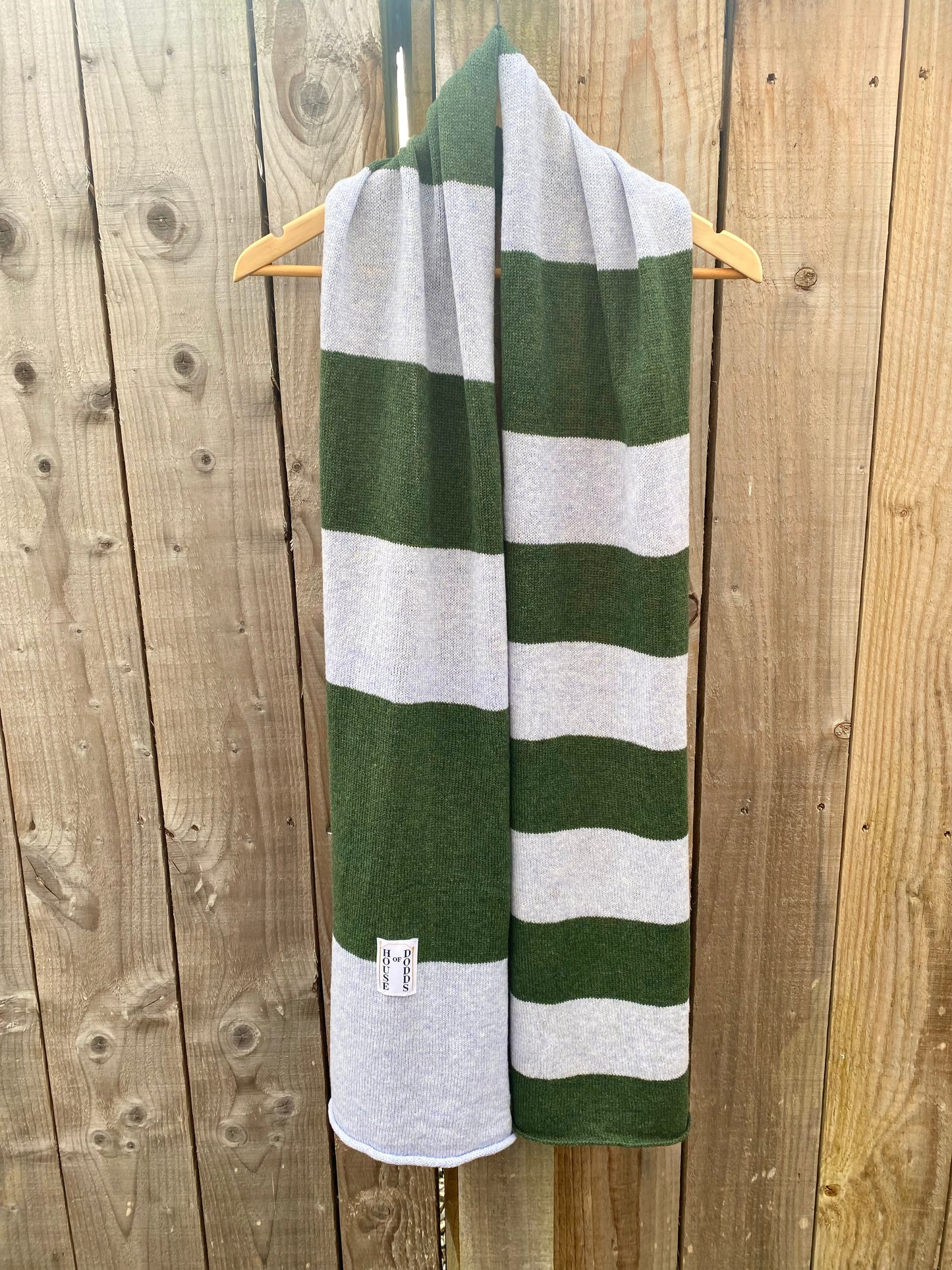 Increasing Stripes Lilac and Green Scarf 100% Lambswool