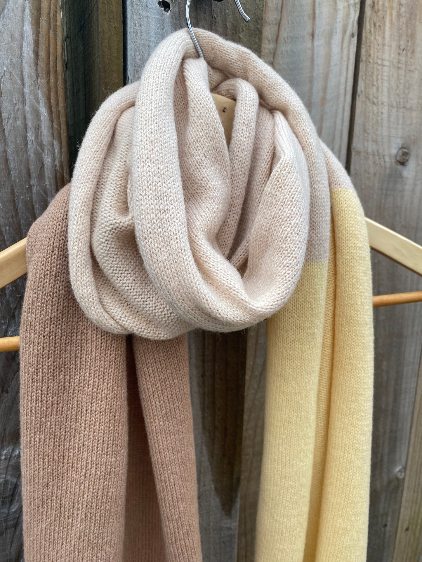 Lambswool Scarf – Yellow, Camel, and Beige