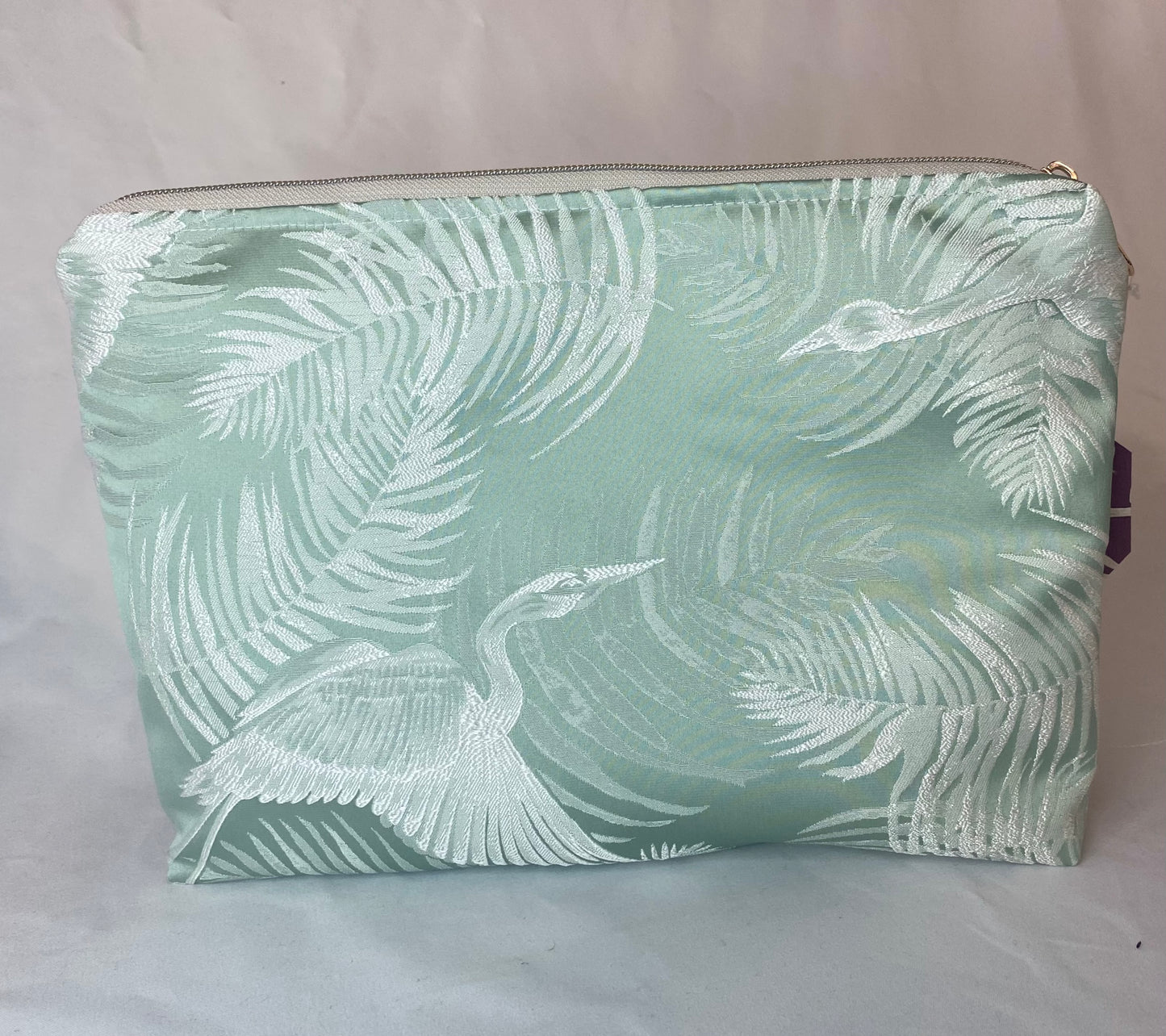 Sage Cosmetic bag with water resistant lining