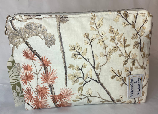 Brown Cosmetic bag with water resistant lining